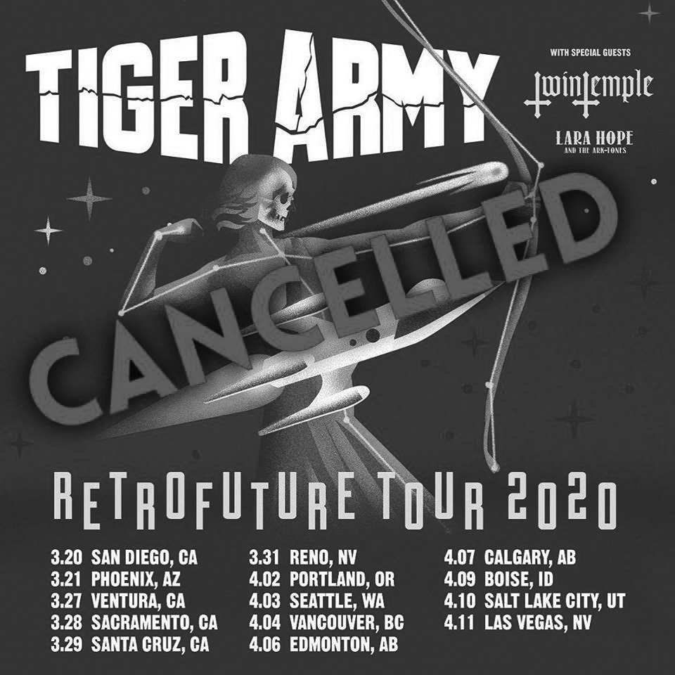 Tiger Army cancela definitivamente las fechas de Retrofuture Tour 2020